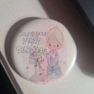 Precious Moments Jonathan & David 1970's Lapel Pin - Count Your Many Blessings